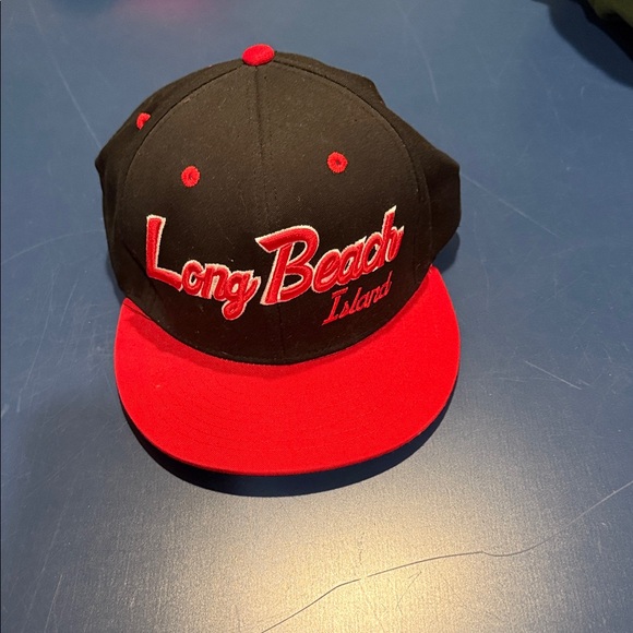 Long Beach Island Black and Red Cap - Picture 1 of 3